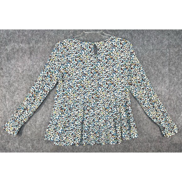 Jane and Delancey Top Women's Size L Babydoll Tiered Floral Ruffle Long Sleeve - Picture 3 of 8